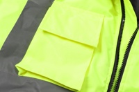 Veste de travail d'hiver réfléchissante à haute brillance jaune fluorescent chaud pour l'extérieur