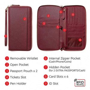 กระเป๋าใส่เอกสารเดินทางแบบมีสายคล้องข้อมือ ป้องกัน RFID สำหรับพาสปอร์ต ปากกา และบัตรต่างๆ สำหรับครอบครัว ยี่ห้อ BSCI - Product Image 4