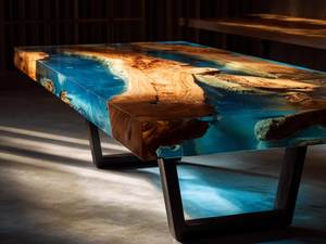 <b>Epoxy</b> Resin Wood <b>Coffee</b> <b>Table</b> with Stand Design <b>Epoxy</b> Resin River Wood <b>Coffee</b> <b>Table</b> Wholesale Unique Design Stylish - Product Image 2