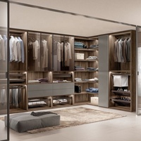 CBMMart Meubles de chambre Design moderne Porte en verre Armoire en bois Dressing pour dressing
