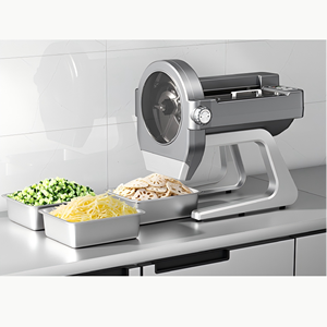 Coupe-<span class=keywords><strong>légumes</strong></span> et fruits 300W à bac profond, avec poussée automatique des aliments, lame en acier inoxydable, robot culinaire pour usage commercial en cuisine, préparation alimentaire - Product Image 1