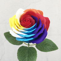 Vente en gros de bouquets parfumés pour la décoration de la maison de mariage fleurs immortelles 9pcs artificielles 7 couleurs rose géante arc-en-ciel fleur de savon