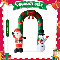 Decoración Navideña Grande para Exteriores, Arco Inflable de Santa Claus y Muñeco de Nieve de 9 Pies, con Luces LED Integradas, Resistente al Agua, Ecológico, para Fiestas