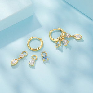 Pendientes de Aro Chapados en Oro con Circonita Corte Marquesa, Joyería Clásica para Mujer, Pendientes de Moda, Regalo - Product Image 3