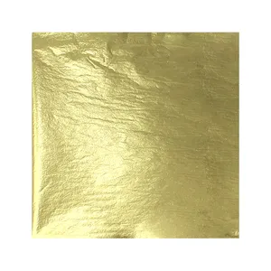 High Quality 14x14CM Taiwan Imitation Gold Leaf Foil Champagne Gold For Home Furniture Decoration Gold Leaf Sheets