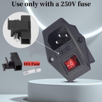 Module d'entrée IEC320 C14, prise mâle 3 broches avec interrupteur à bascule marche/arrêt 250V 10A, fusible tubulaire 10A et câblage pour tapis de course