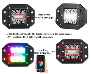 Luces LED de Alta Resistencia con Carcasa de Aluminio, Modos Dinámicos RGBW, Luz de Conducción UTV para Camiones, Remolques, SUV, Camionetas - Product Image 2