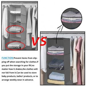Foldable <b>Storage</b> Contaniers Home Organizer Wardrobe Clothes Organizer Household Items 3-<b>shelf</b> Hanging Closet Organizer - Product Image 5