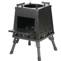 Réchaud de camping pliable portable à bois, cuisinière multifonctionnelle et barbecue pour la randonnée et les pique-niques en extérieur