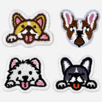Patch brodé fleur en twill pour vêtements de chien, patch écologique pour vêtements d'animaux
