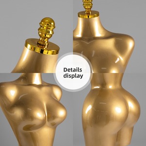 Maniquíes de Torso Femenino con Soportes Metálicos Dorados, Maniquíes de Exhibición de Busto para Escaparates de Boutiques de Moda y Comercialización de Tiendas - Product Image 5