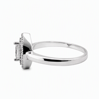 Bague Marquise pour Femme, Délicate, Double Halo, Moissanites, Plaqué Platine, Argent Sterling S925, Sertissage à la Cire, Hypoallergénique, Idéale pour les Fêtes