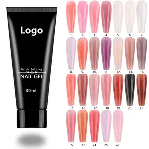 Hot Selling Private Label Nagel verlängerung Art Uv Led Acryl Nagel gel Nude Pink 15ml Poly Extension Gel