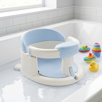 Chaise de bain pour bébé avec base à ventouses et barre de sécurité, siège antidérapant en plastique PP+TPR pour 0-18 mois