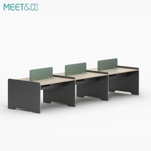 Customized Modern 4-Person Open Modular Office Desk Classic Wooden Work Computer Cubicle Convertible Panel Style - Product Image 4