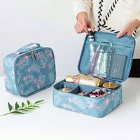 Sac de toilette grande capacité pour femme, étui à pinceaux de maquillage de voyage avec fonctions de rangement pour la salle de bain