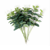 Aksesoris Rangkaian Bunga Eucalyptus Sutra untuk Pernikahan dan Thanksgiving, Daun Uang Tunggal, Buket, Dekorasi Rumah, Tahan Lama