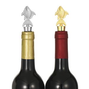 Bouchon de bouteille en alliage en forme de poisson rouge pour la conservation du vin, cadeau de fête - Product Image 2