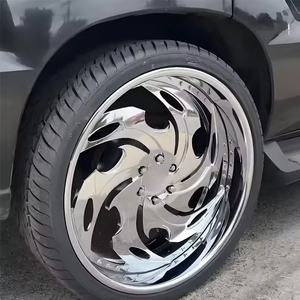 Llantas LZT-114 RUCCI <span class=keywords><strong>de</strong></span> Diseño Cóncavo, Aleación <span class=keywords><strong>de</strong></span> Aluminio Forjado, Color Oro/Plata, Cóncavas <span class=keywords><strong>de</strong></span> 2/3 Piezas, 20, 24, <span class=keywords><strong>26</strong></span> Pulgadas para Chevy/Cadillac - Product Image 2