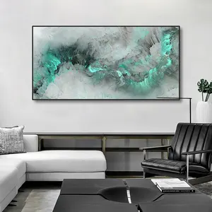 Wholesale Luxury Unframed Canvas Painting Wall Art Home Decor Green Abstract Wall Art Decorative Painting Canvas Arts