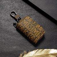 Nouvelle Housse de Protection Tendance pour Clé de Voiture en PU Style Coréen avec Motif Lettres, à Fermeture Éclair, pour Voiture, Rangement Facile