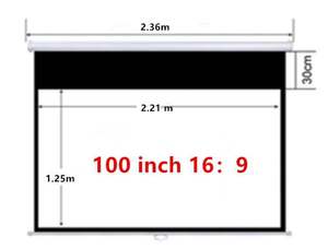 Écran de projection rétractable 100 pouces 16:9 écran de projecteur manuel à verrouillage automatique pour jeu vidéo de bureau de cinéma maison - Product Image 2