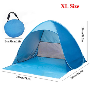 2-3Persons Pop up Beach Tent Automatic <b>Quickly</b> Open Outdoor Camping Tour UV50+ Portable Ultralight Sunscreen with Extended Mat - Product Image 2