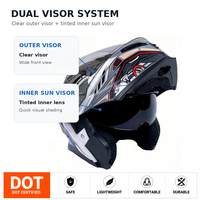 Casques de moto modulaires unisexes YM en ABS, homologués DOT, rabattables, imperméables, personnalisés pour le motocross et la course, pour hommes