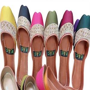 Embroidered Pakistani Fancy Handmade <b>Khussa</b> <b>Shoes</b> for Ladies Designs for Summer and Winter Flat Footwear for Women and Girls - Product Image 1