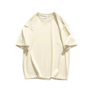 헤비 200g 단색 면 반팔 남성과 여성의 여름 트렌드 모든 느슨한 캐주얼 심플 티셔츠 - Product Image 6