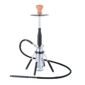 Nuevo diseño de vidrio acrílico florero Sheesha cachimba rusa fumar con luz LED en forma de cohete Shisha Hookah