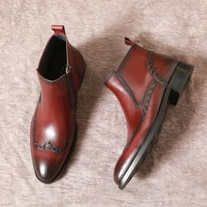 Botas de Tobillo Marrones de Alta Calidad para Hombre, Mocasines de Cuero Británico Lavado, Estilo Retro, con Cordones y Suela Goodyear, Impermeables - Product Image 1