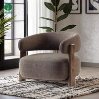Moontree Chaise simple en bois massif de style moderne Canapé vintage en tissu pour salon Balcon Lecture Loisirs pour famille d'accueil Hôtel Maison