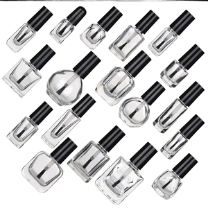 Bouteilles de vernis à ongles en verre transparent en gros, tailles 3ml, 5ml, 10ml, 15ml, avec flacon vide et pinceau applicateur - Product Image 3