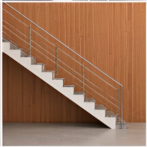 Modern Indoor Steel Staircase Stainless Steel Railing LED <b>Step</b> Lights Wooden Wall Contemporary Minimalist Villa Home Interior HD - Product Image 3