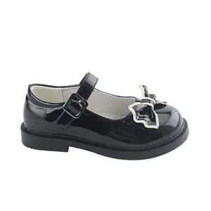 Fabricant Fournisseurs Blanc Noir Violet Douce Grande Fille Princesse Enfants Fille Chaussures en Cuir Sandales