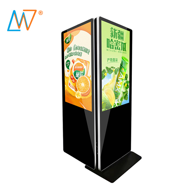 43 Inch Dual Screen Digital Signage Double Sided Touch Monitor Vertical Lcd Advertising Display Floor Stand Kiosk