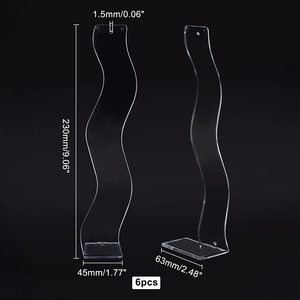 6pcs L-צורת שיער קליפ מחזיק נופף סיכת ראש אקריליק Stand שחור תכשיטי אחסון מתלה T-bar תצוגה עבור שיער קשת תכשיטי צמיד