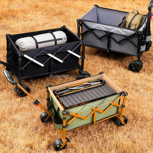 Chariot de camping pliable, chariot à main portable léger, chariot de courses d'extérieur avec roues, chariot de courses pliable - Product Image 5
