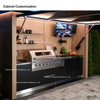 Ensemble de cuisine extérieure en acier inoxydable 304 avec barbecue à gaz GPL, facilement assemblable, pour club-house, jardin et maison