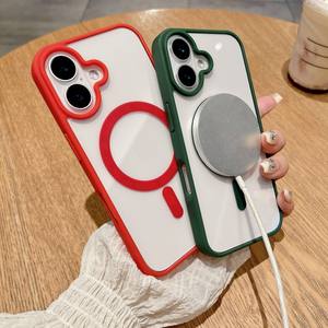 Étui de téléphone portable en TPU acrylique transparent magnétique coloré avec <span class=keywords><strong>coque</strong></span> arrière <span class=keywords><strong>transparente</strong></span> pour <span class=keywords><strong>iPhone</strong></span> 16 15 14 13 12 11 Pro Max XR - Product Image 2