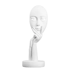 欧式树脂女人性格女士白色黑脸雕像