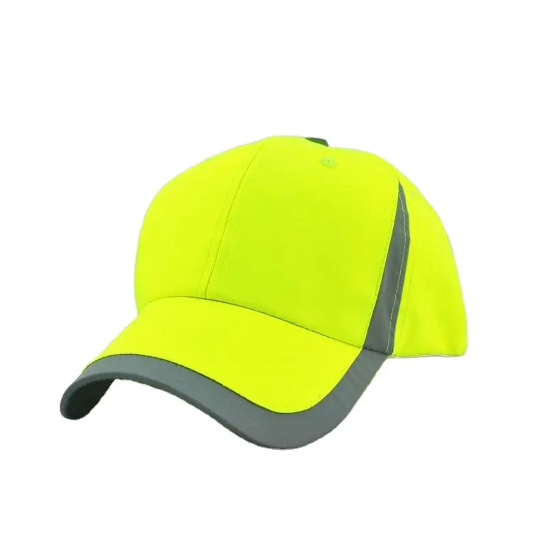 Professional Cap and Hat Factory Custom Fluorescent Reflective Safety Hats/reflective Cap Customized Baseball Cap 6-panel Hat