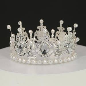 มงกุฎประดับขนมอบสำหรับเด็กมงกุฎตกแต่งเค้กไข่มุกและคริสตัลทรงกลมยอดนิยม - Product Image 5
