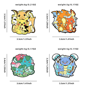 YINI Pokemon Starter Evolution Zinklegierung Pins - Epoxidharz-beschichtete Lebendige Emaille-Abzeichen, Langlebige Sammlerstücke für Pokemon-Fans - Product Image 5