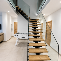 Panneaux de verre trempé sans cadre en verre de sécurité laminé pour garde-corps d'escalier, balustrade d'escalier, résistant aux chocs, PVB