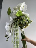 Fleurs artificielles de lys calla en soie véritable de haute qualité, faites à la main, blanc et rose, pour la décoration de mariage et de la maison