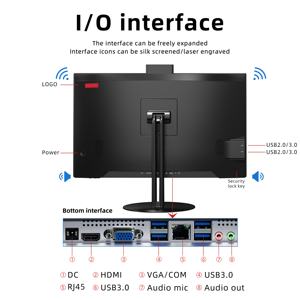 Ordinateur tout-en-un professionnel pour la photographie, processeur I3 I5 I7 4e-14e génération/32 Go/1K LCD fin avec <span class=keywords><strong>imprimante</strong></span> sans fil, ensemble de bureau, 12 cœurs - Product Image 2