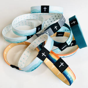 Pulsera Personalizada con Impresión, Práctica Pulsera Elástica de Tela Personalizada para Eventos, Pulsera para Parejas <span class=keywords><strong>totwoo</strong></span> - Product Image 2