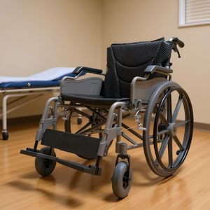 Fauteuil roulant manuel D0100X3GCW6 18'' 24'' en alliage d'aluminium, freins arrière à dégagement rapide, gris nanomètre - Product Image 2